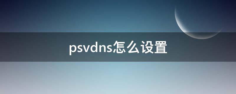 psvdns怎么设置（PSV设置）