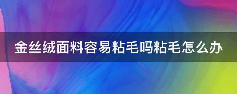 金丝绒面料容易粘毛吗粘毛怎么办 2012奥运网球决赛