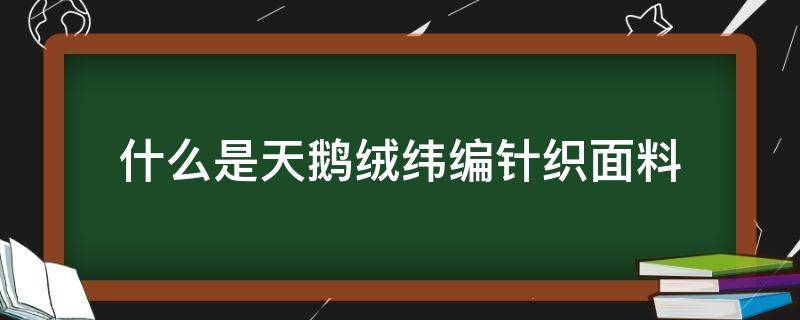 什么是天鹅绒纬编针织面料 经编天鹅绒面料