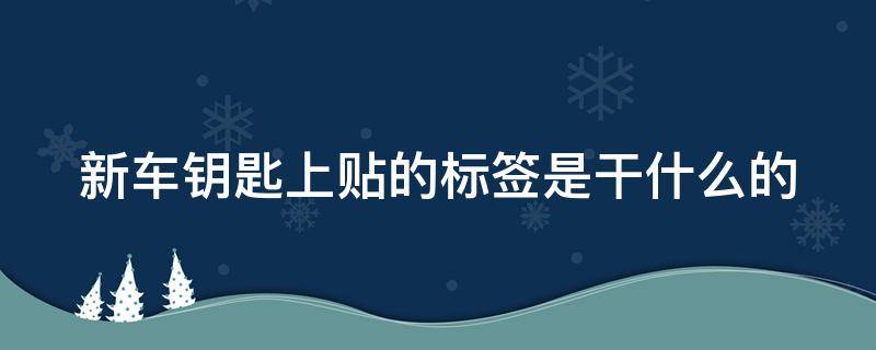 新车钥匙上贴的标签是干什么的（新车钥匙上贴的标签是干什么的呢）