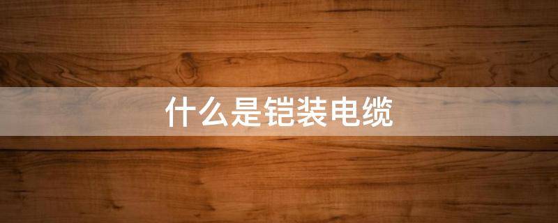 什么是铠装电缆（什么是铠装电缆图片）