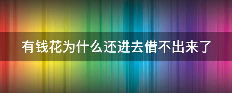 有钱花为什么还进去借不出来了 有钱花为啥还了借不出来