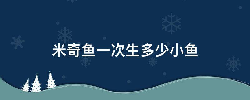 米奇鱼一次生多少小鱼 米奇鱼多久生一次