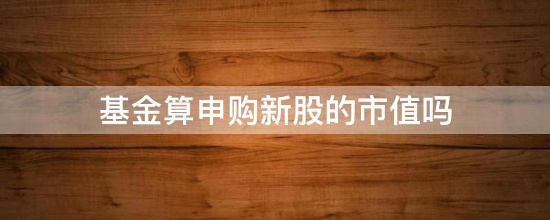 基金算申购新股的市值吗 购买基金算打新股的市值吗