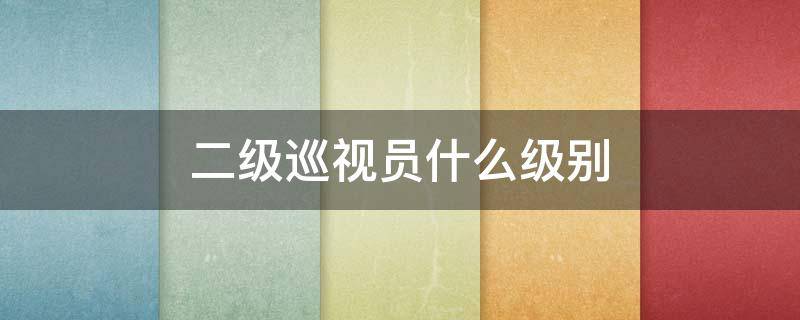 二级巡视员什么级别 一级巡视员什么级别干部