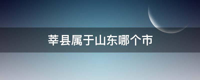 莘县属于山东哪个市 莘县属于山东哪个市哪个区