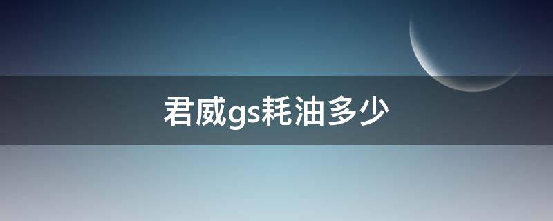 君威gs耗油多少（君威gs耗油多少钱一公里）