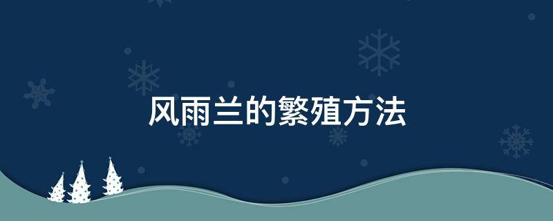 风雨兰的繁殖方法 风雨兰养殖方法雨兰怎么繁殖