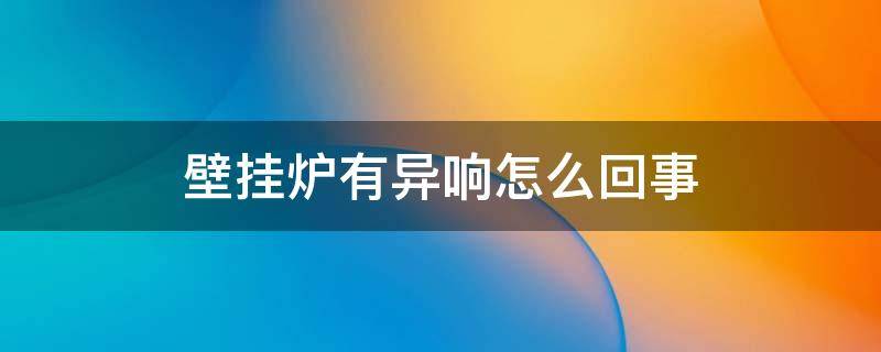 壁挂炉有异响怎么回事（燃气壁挂炉有异响是什么原因）