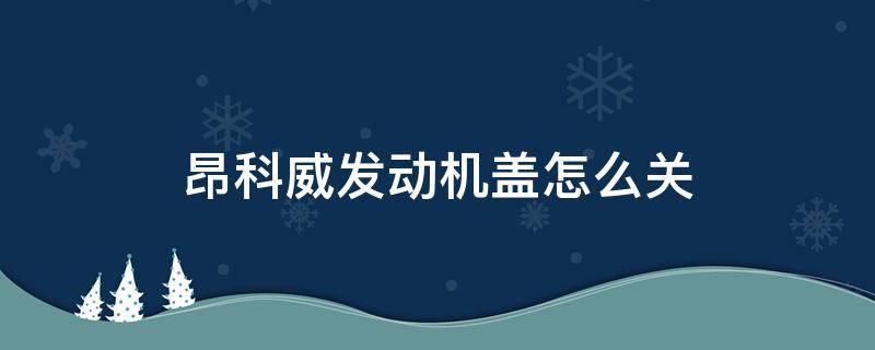 昂科威发动机盖怎么关（昂科威发动机盖怎么关不严）