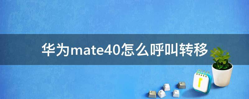 华为mate40怎么呼叫转移（华为mate30如何呼叫转移）