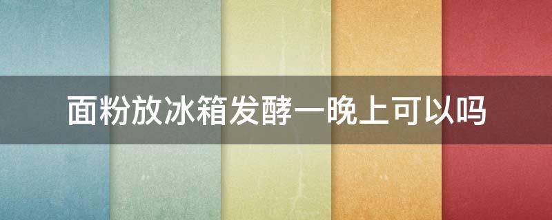 面粉放冰箱发酵一晚上可以吗（发酵粉发面可以放冰箱一夜嘛）
