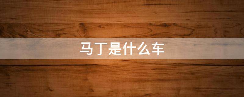 马丁是什么车 阿斯顿马丁是什么车