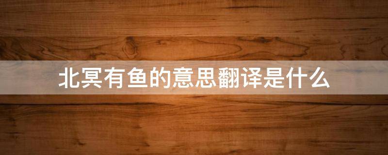 北冥有鱼的意思翻译是什么 北冥有鱼词语解释句子翻译