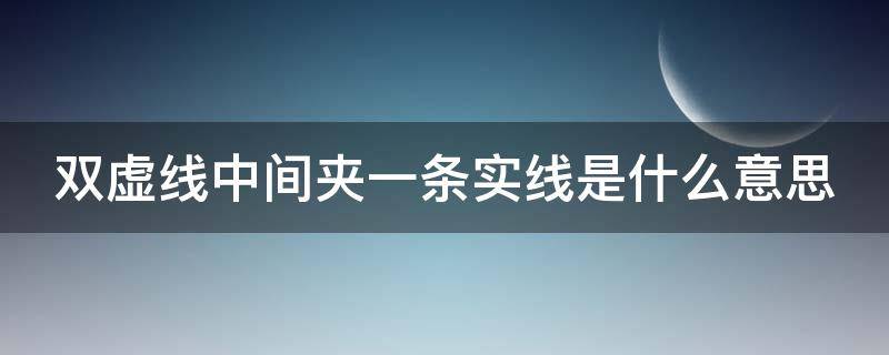 双虚线中间夹一条实线是什么意思 双虚线中间夹一条实线是什么意思