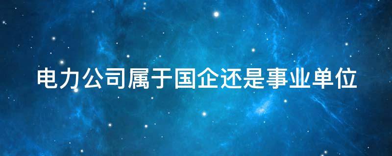 电力公司属于国企还是事业单位 电力公司属于国企还是事业单位?