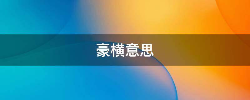 豪横意思 豪横意思一样的词