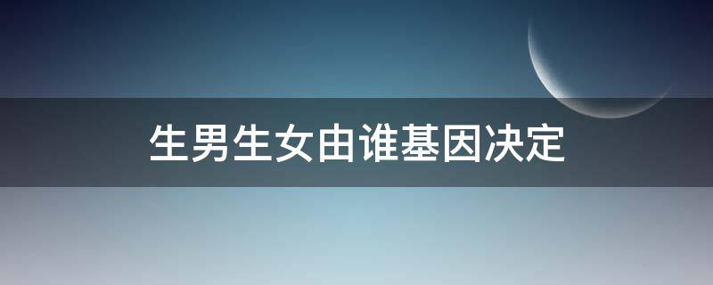 生男生女由谁基因决定 生男的生女的 是男的基因决定的吗