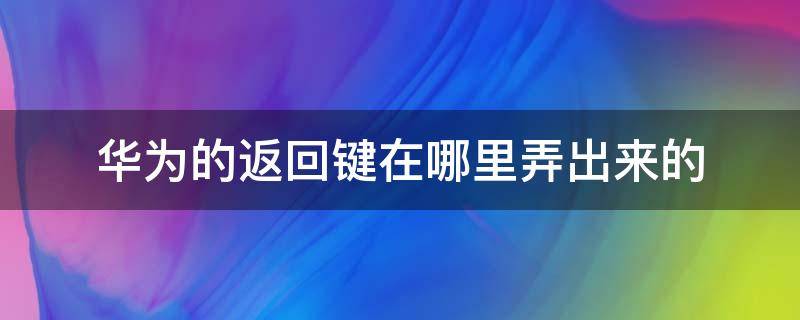 华为的返回键在哪里弄出来的（华为手机返回键在哪里弄出来）