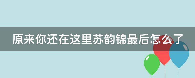 原来你还在这里苏韵锦最后怎么了（原来你还在这里苏韵锦和谁在一起了）