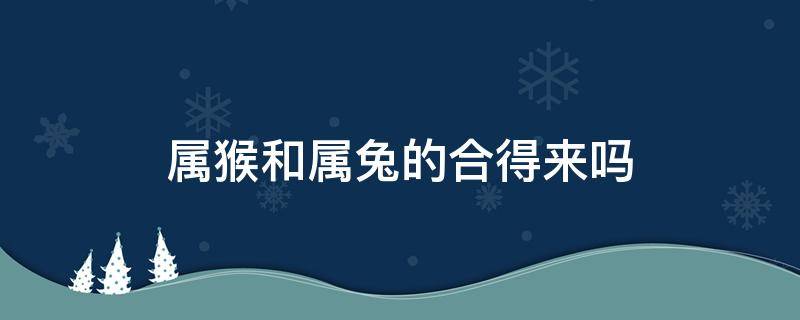 属猴和属兔的合得来吗 属猴跟属兔的合吗