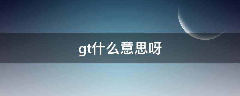 gt什么意思呀 gt的中文意思