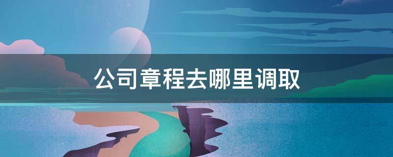 公司章程去哪里调取 公司章程调取需要什么资料