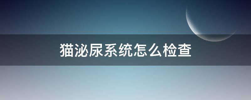 猫泌尿系统怎么检查 怎么看猫泌尿有问题