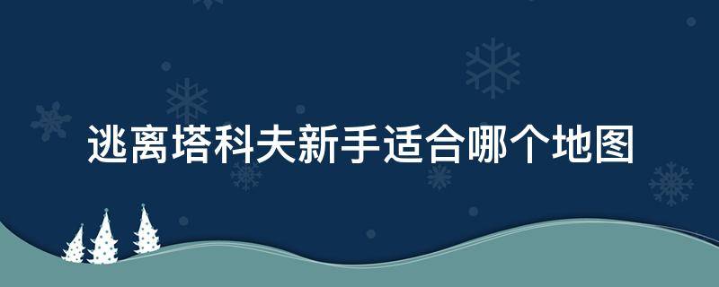 逃离塔科夫新手适合哪个地图 逃离塔科夫新手适合玩哪张图