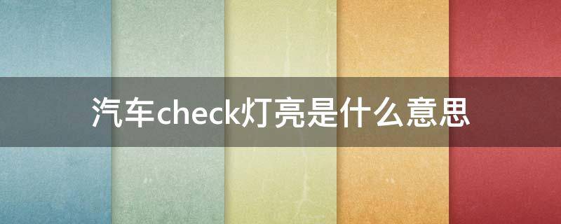 汽车check灯亮是什么意思（车上亮check是什么意思）