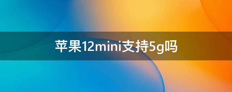 苹果12mini支持5g吗 苹果12mini是否支持5g