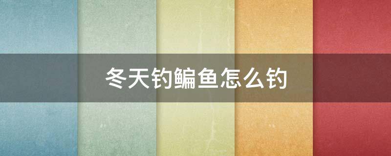 冬天钓鳊鱼怎么钓 冬天怎么钓鲻鱼