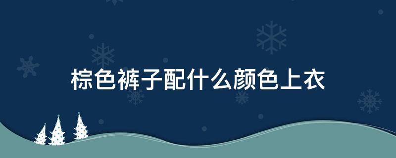 棕色裤子配什么颜色上衣（卡其色裤子配什么颜色上衣）