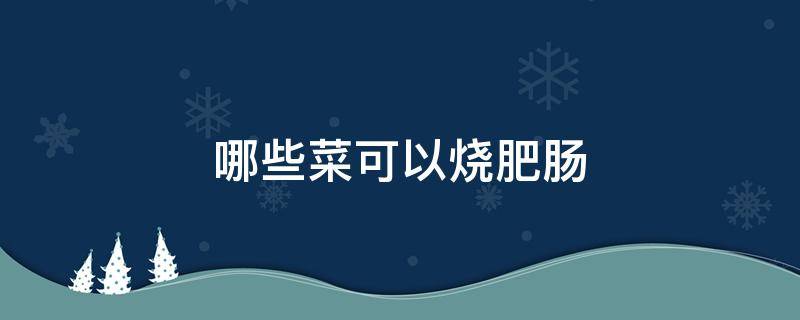 哪些菜可以烧肥肠 红烧肥肠用什么菜