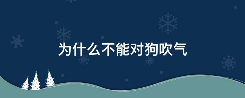 为什么不能对狗吹气 为什么狗不喜欢对它吹气