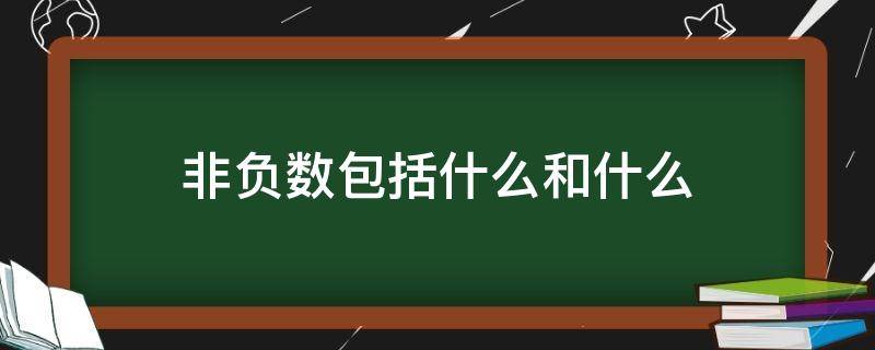 非负数包括什么和什么 非负数包括什么