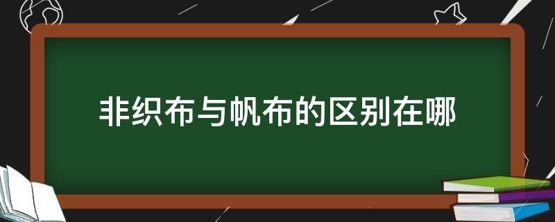 非织布与帆布的区别在哪（非织布和无纺布有什么区别）