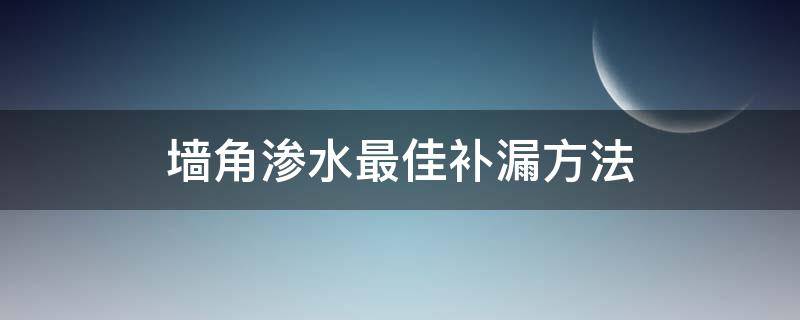 墙角渗水最佳补漏方法 墙脚渗水最佳补漏方法