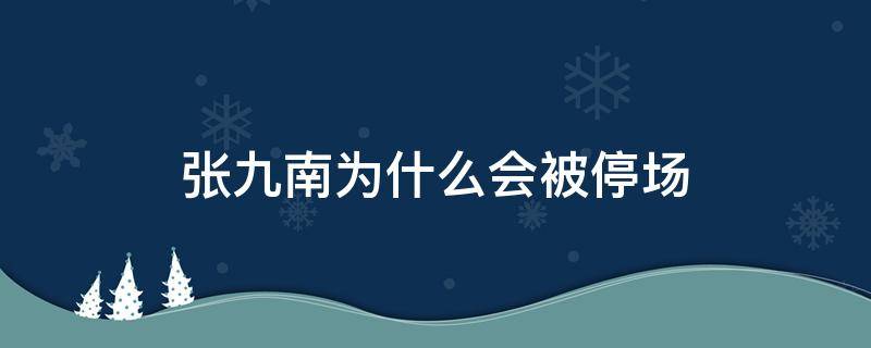 张九南为什么会被停场 张九南说了什么被停演