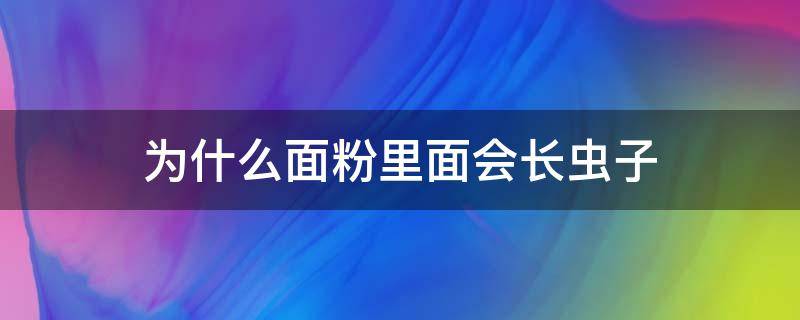 为什么面粉里面会长虫子（为什么面粉里面会长虫子还能吃吗）