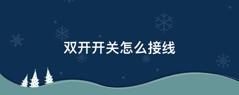 双开开关怎么接线 双开开关怎么接线图解怎么接线