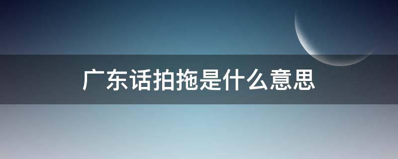 广东话拍拖是什么意思（广东人说拍拖是什么意思）