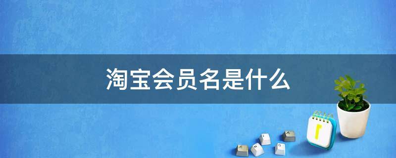 淘宝会员名是什么 淘宝会员名是什么东西