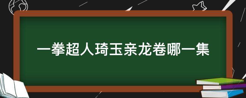 一拳超人琦玉亲龙卷哪一集 一拳超人琦玉亲龙卷哪一集视频