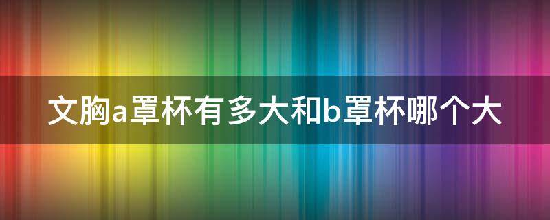 文胸a罩杯有多大和b罩杯哪个大 文胸a罩杯有多大和b罩杯哪个大一点