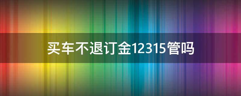 买车不退订金12315管吗（车子定金不退12315投诉）