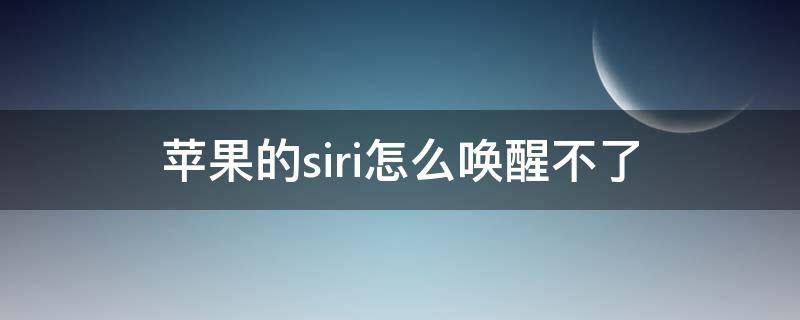 苹果的siri怎么唤醒不了 苹果的siri唤不醒怎么回事