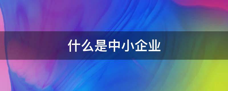 什么是中小企业 什么是中小企业战略规划