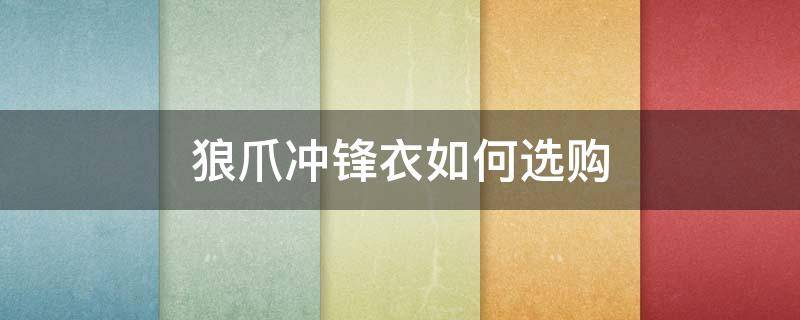 狼爪冲锋衣如何选购 狼爪冲锋衣型号区别
