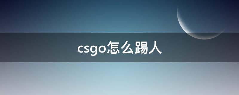 csgo怎么踢人（csgo怎么踢人投票）